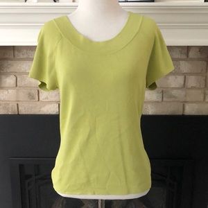 Talbots Apple Green Knit Top size Medium